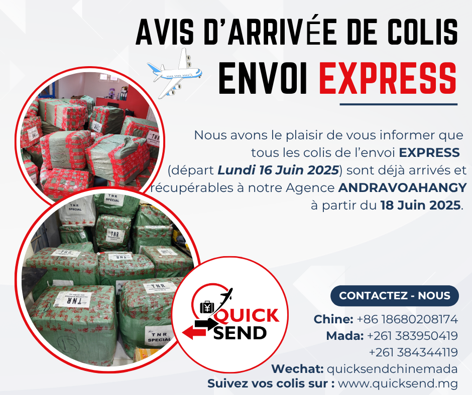 Quick Send AVIS D'ARRIVEE